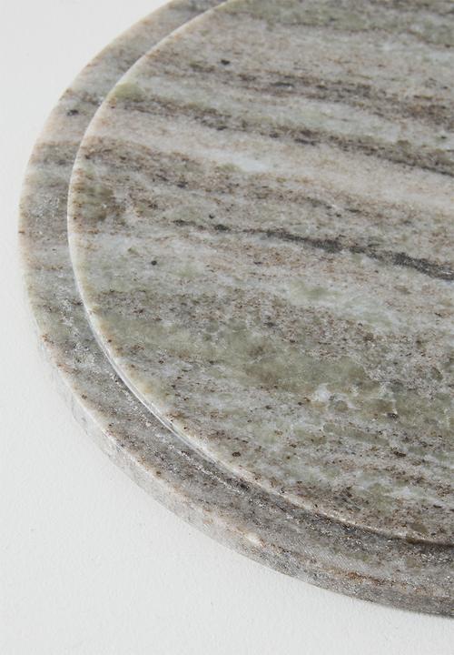 Sixth Floor - Marble Cheese Board with Hammered Glass Dome - Grey