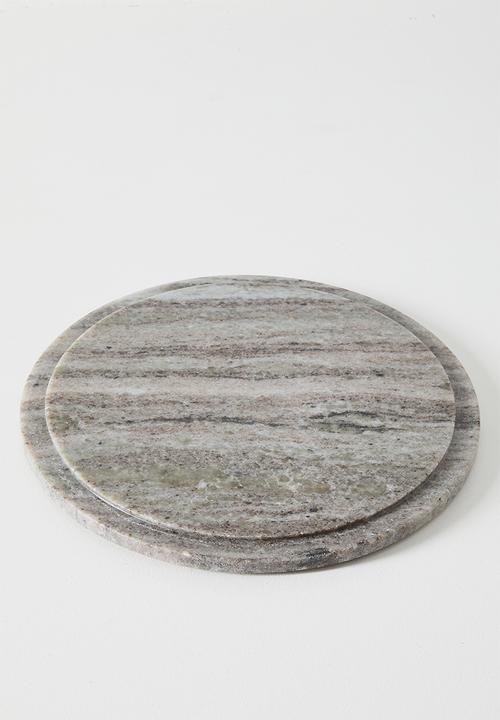 Sixth Floor - Marble Cheese Board with Hammered Glass Dome - Grey