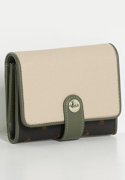 POLO - Palma medium trifold purse - olive