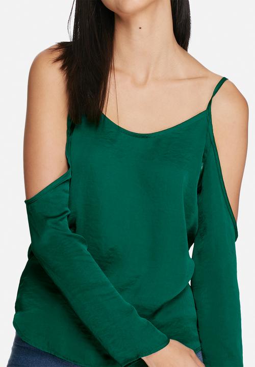 dailyfriday - Satin cold shoulder blouse