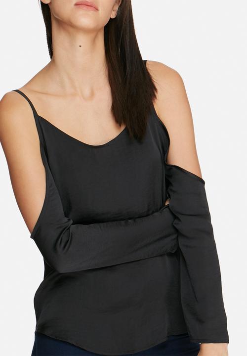 dailyfriday - Satin cold shoulder blouse