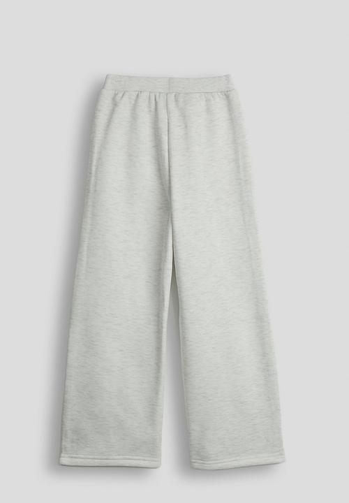 Pop Candy - Melange pin tuck sweatpants - white smoke
