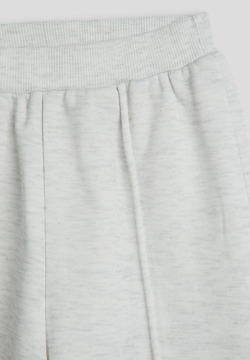 Pop Candy - Melange pin tuck sweatpants - white smoke