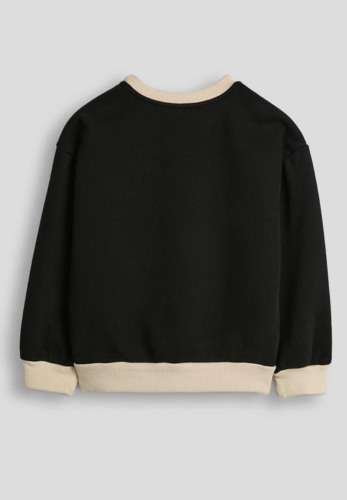 Pop Candy - Ribbed pocket sweatshirt - black/parchment white