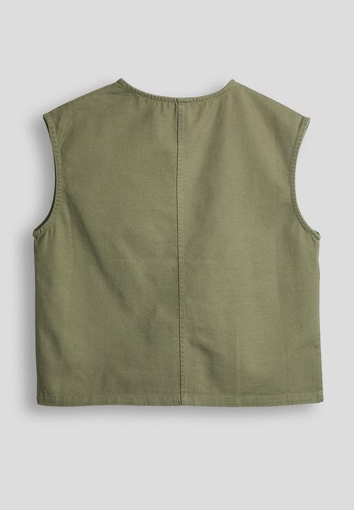 Pop Candy - Assymetrical placket vest - green