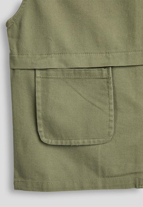 Pop Candy - Assymetrical placket vest - green
