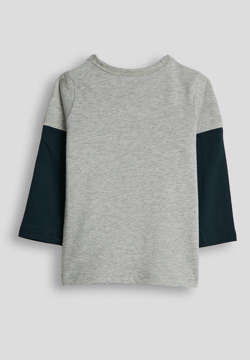 Pop Candy - Sloga and graphic twofer tee - grey/black