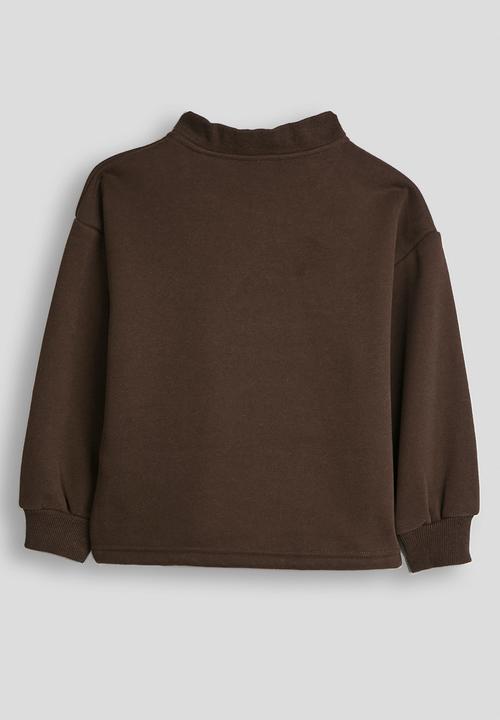 Pop Candy - Rib-knit collar sweatshirt - chocolate