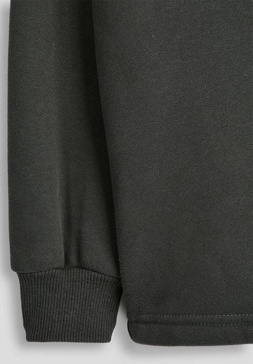 Pop Candy - Rib-knit collar sweatshirt  - gunmetal grey