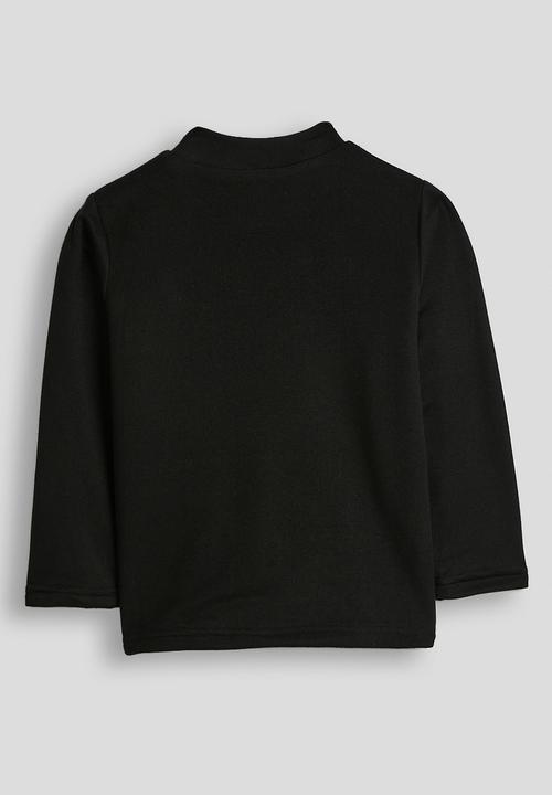 Pop Candy - Ribbed high neck top - black