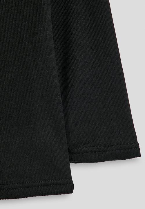 Pop Candy - Ribbed high neck top - black