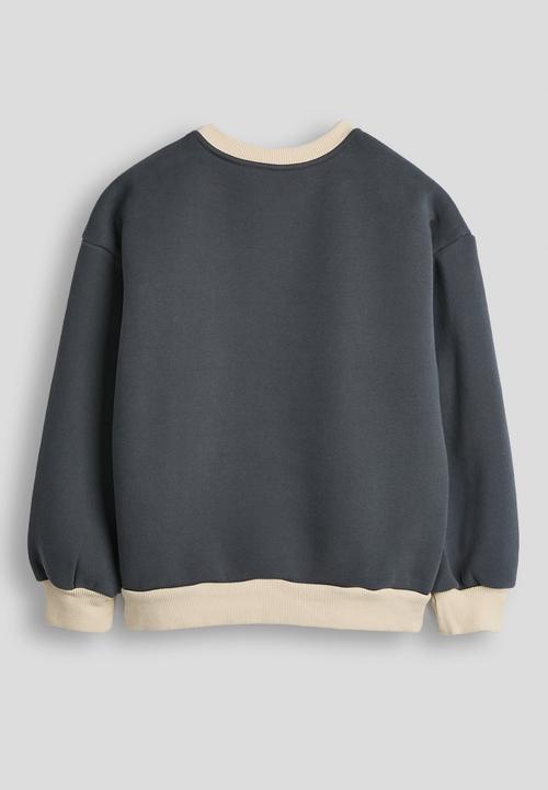 Pop Candy - Ribbed pocket sweatshirt - dark grey/parchment white