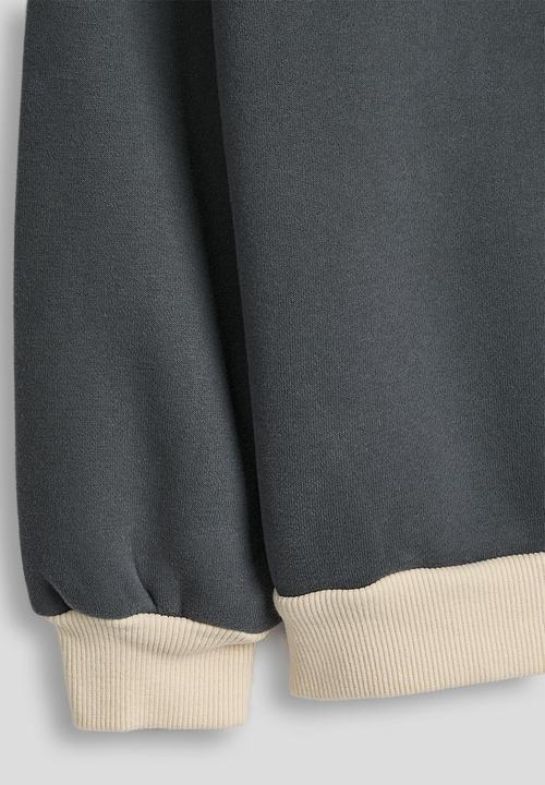 Pop Candy - Ribbed pocket sweatshirt - dark grey/parchment white