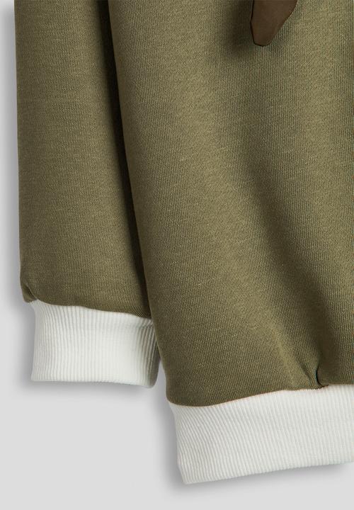 Pop Candy - Dog embroidered sweatshirt - khaki green/white