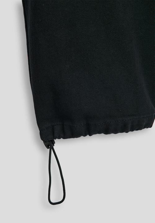 Pop Candy - Drawstring cuff cargo pants - black