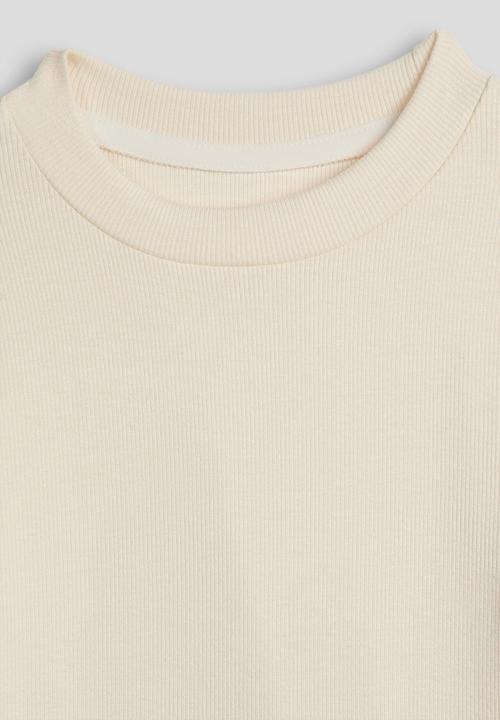 Pop Candy - Ribbed top with mesh ruffle cuffs - cream