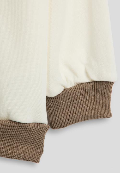 Pop Candy - Dog embroidered sweatshirt - cream/khaki green