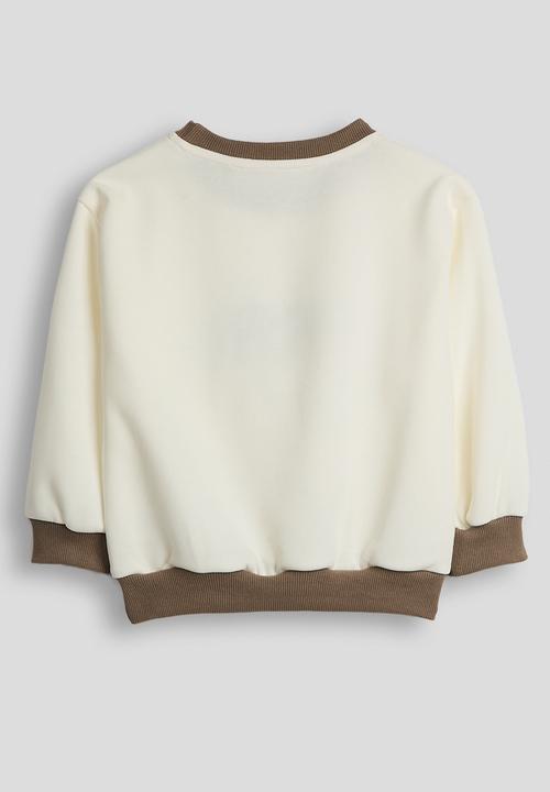Pop Candy - Dog embroidered sweatshirt - cream/khaki green