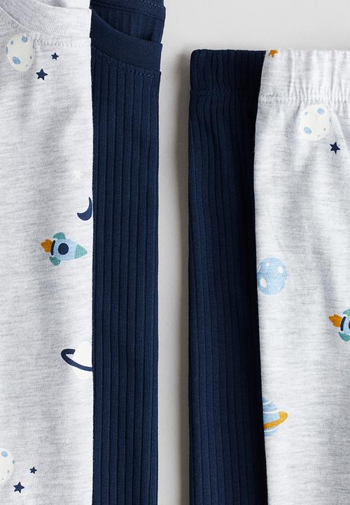 H&M - 2-pack printed cotton pyjamas - navy blue/space