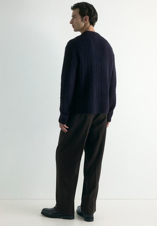 H&M - Regular fit cable knit jumper - dark blue