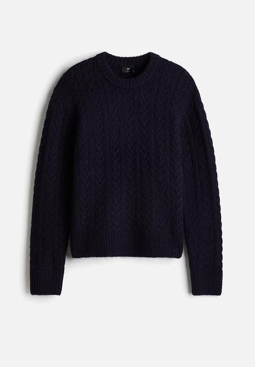 H&M - Regular fit cable knit jumper - dark blue