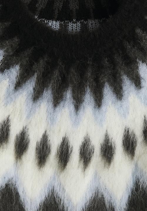 H&M - Loose fit jacquard-knit jumper - black/patterned