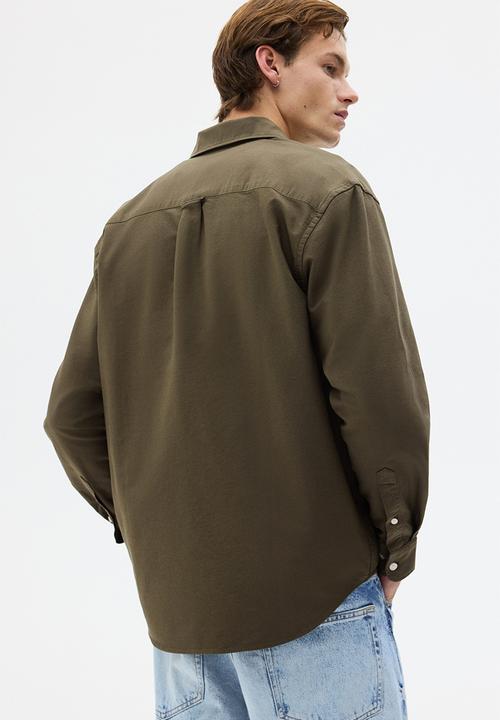 H&M - Regular fit oxford shirt - dark khaki green