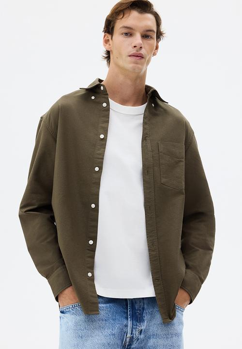 H&M - Regular fit oxford shirt - dark khaki green