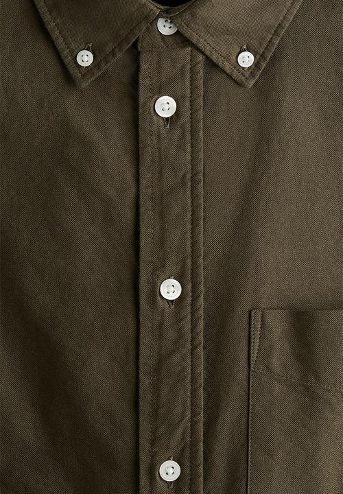 H&M - Regular fit oxford shirt - dark khaki green