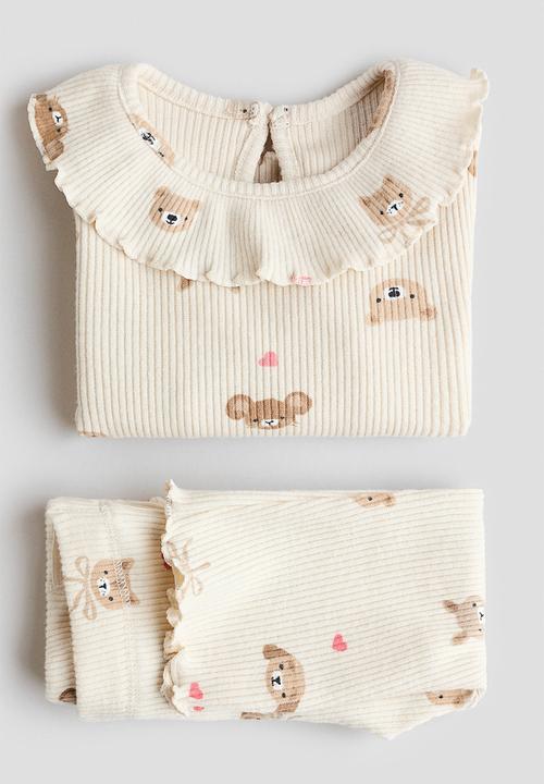 H&M - 2-Piece printed set - light beige/animals