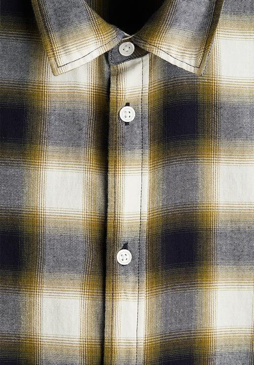 H&M - Relaxed fit flannel shirt - dark green/checked