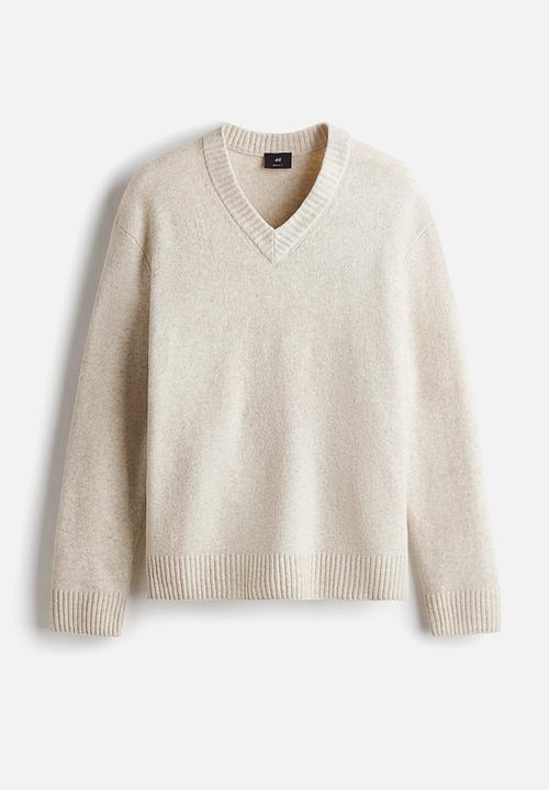 H&M - Regular fit knitted jumper - light beige marl