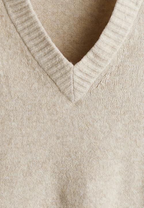 H&M - Regular fit knitted jumper - light beige marl