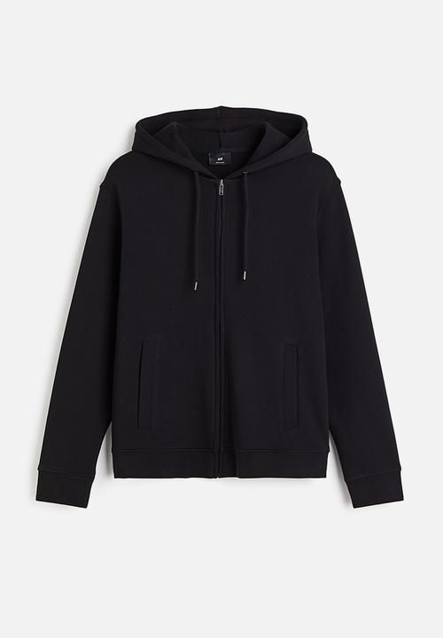 H&M - Regular fit zip-through hoodie - black