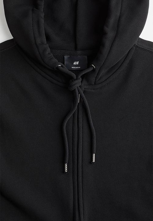 H&M - Regular fit zip-through hoodie - black