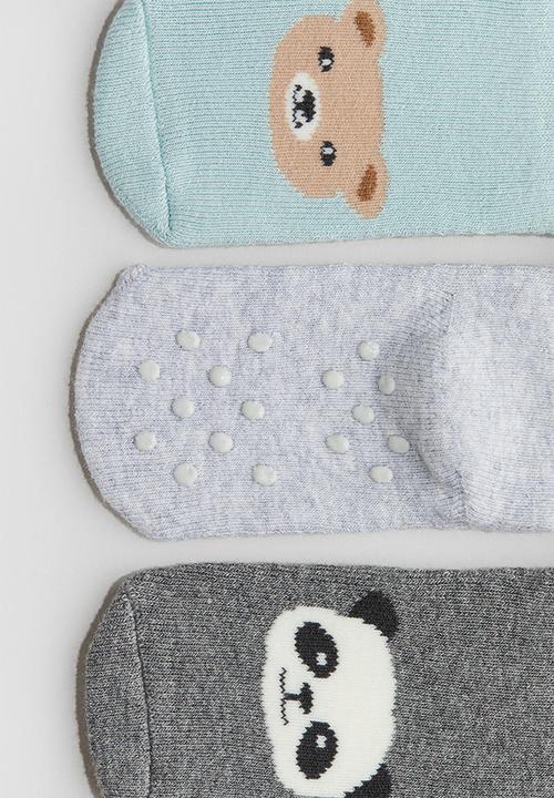 H&M - 3-pack terry socks - turquoise/animals