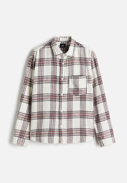 H&M - Relaxed fit shirt - white/checked