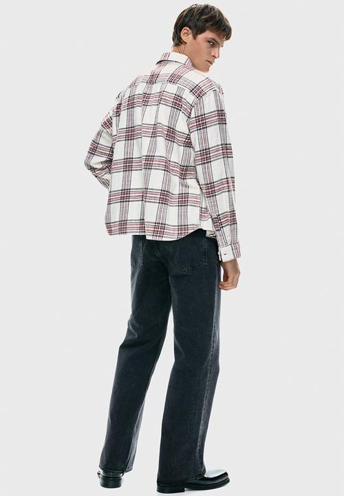 H&M - Relaxed fit shirt - white/checked