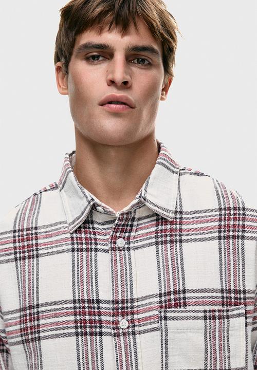 H&M - Relaxed fit shirt - white/checked