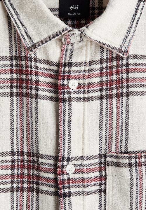 H&M - Relaxed fit shirt - white/checked
