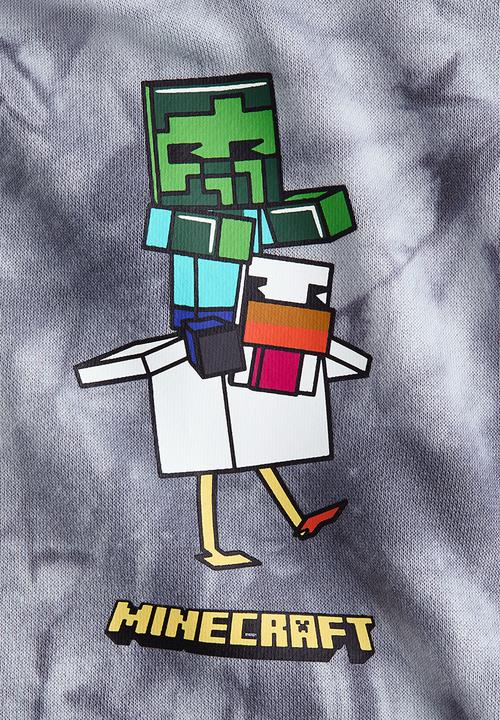 H&M - Printed hoodie - grey/minecraft
