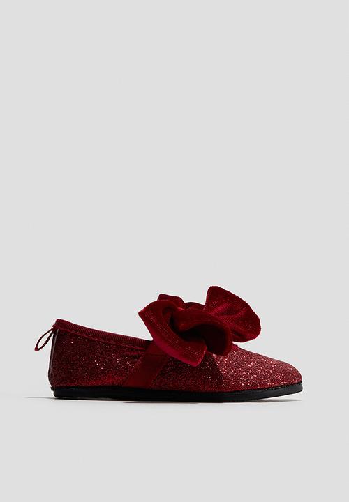 H&M - Bow-detail ballet pumps - red
