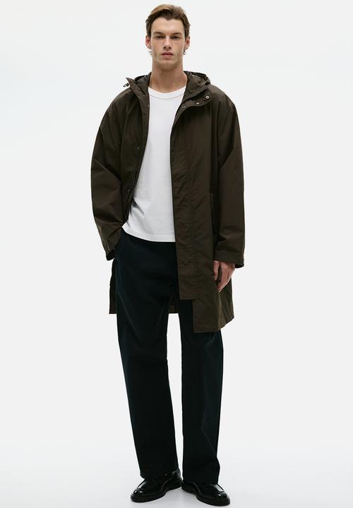 Hooded nylon parka - dark khaki green - 1296109002