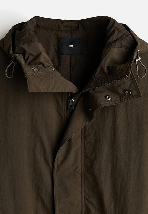 H&M - Hooded nylon parka - dark khaki green