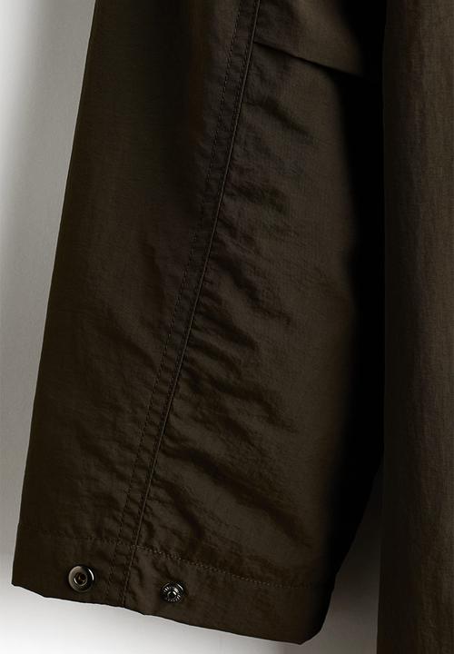 H&M - Hooded nylon parka - dark khaki green