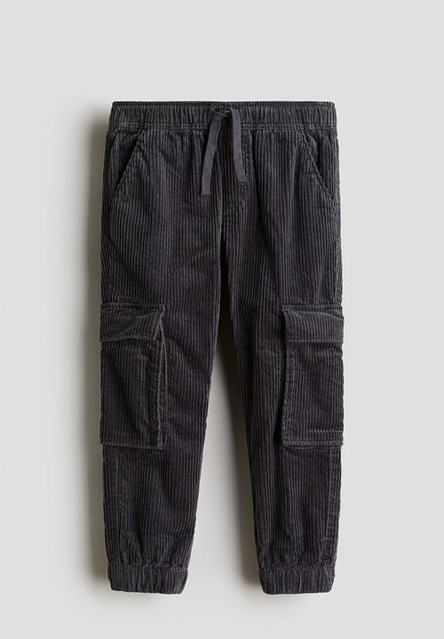 H&M - Corduroy cargo joggers - dark grey