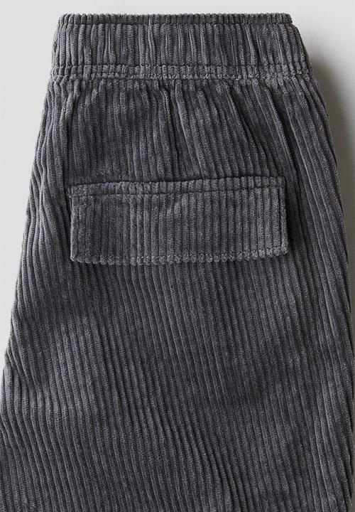 H&M - Corduroy cargo joggers - dark grey