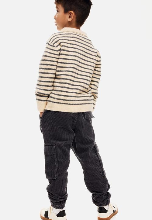 H&M - Corduroy cargo joggers - dark grey