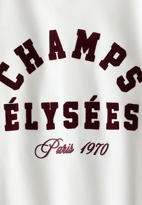 H&M - Motif-detail sweatshirt - white/champs ?lys?es