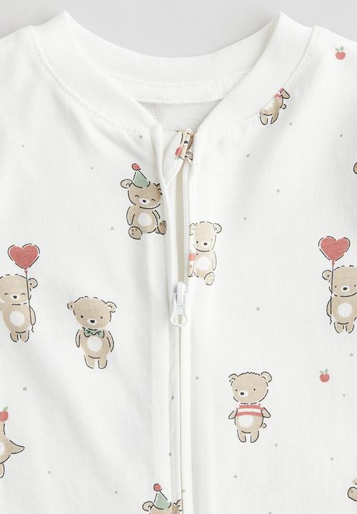 H&M - Patterned sleepsuit - white/teddy bears